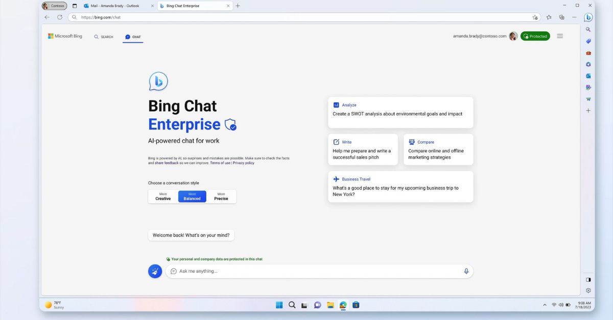 Microsoft Brings Bing Chat To The Enterprise